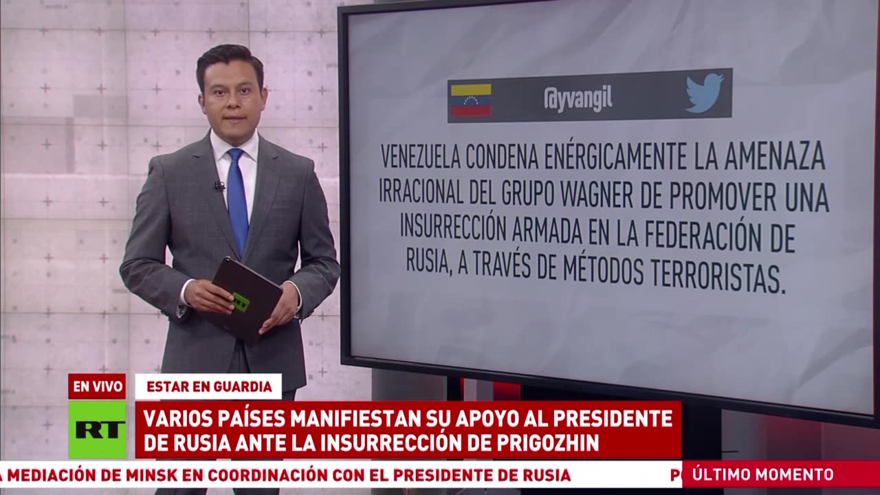 Varios países manifiestan su apoyo al presidente de Rusia ante la insurrección de Prigozhin