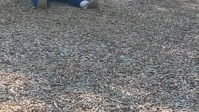 Swing Snaps at Park on Friend Swinging with Daughter