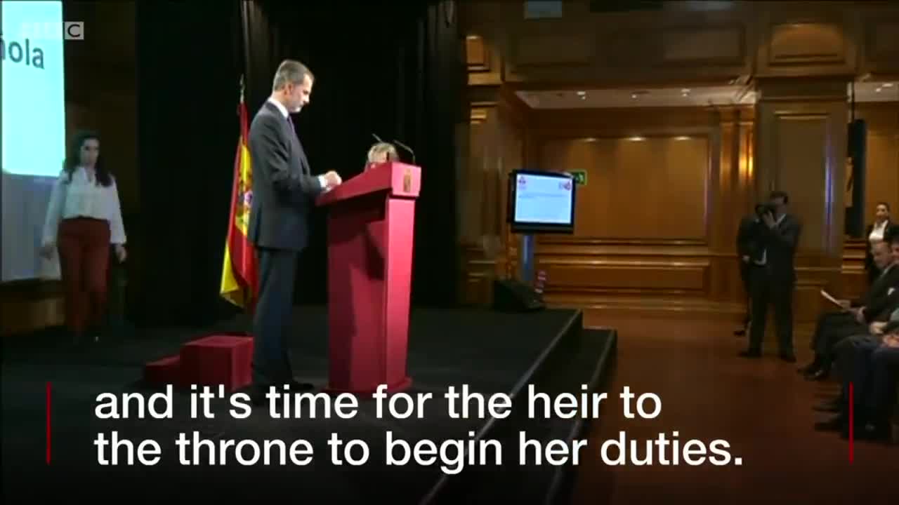 Spain's princess delivers her first speech - BBC News