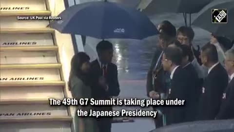 Rishi Sunak .Wife Akshata land in Hiroshima form Tokyo to attend G-7 Sumitt