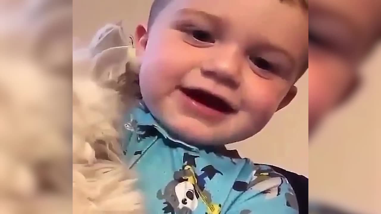 Cute Baby & Cat Meowing At Each Other