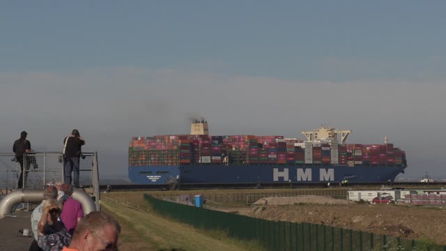 HMM Algeciras the worlds largest container ship arrives in the UK on her Maiden Voyage