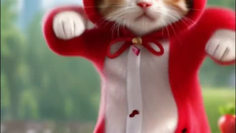 Cat strawberry dance