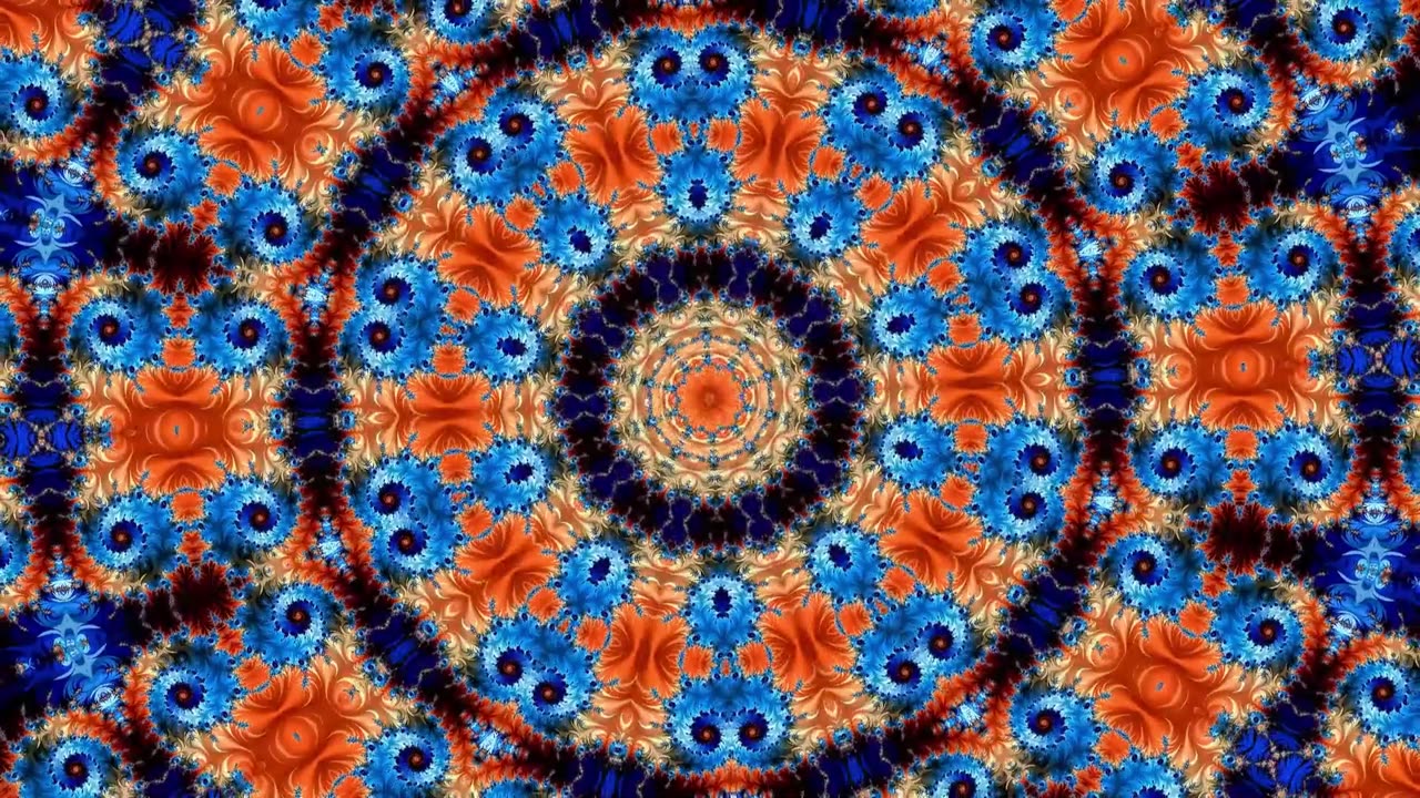 (No Sound) Kaleidoscope Visual Digital Art TV/PC Screensaver Background