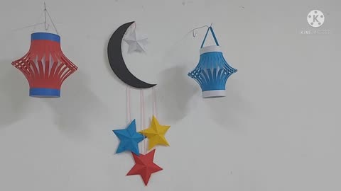 eid decoration colour full paper lantern