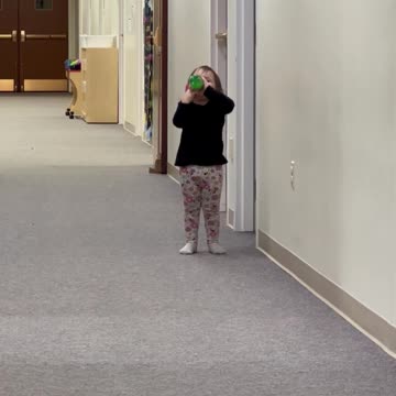 Mom takes toddler to work with her.