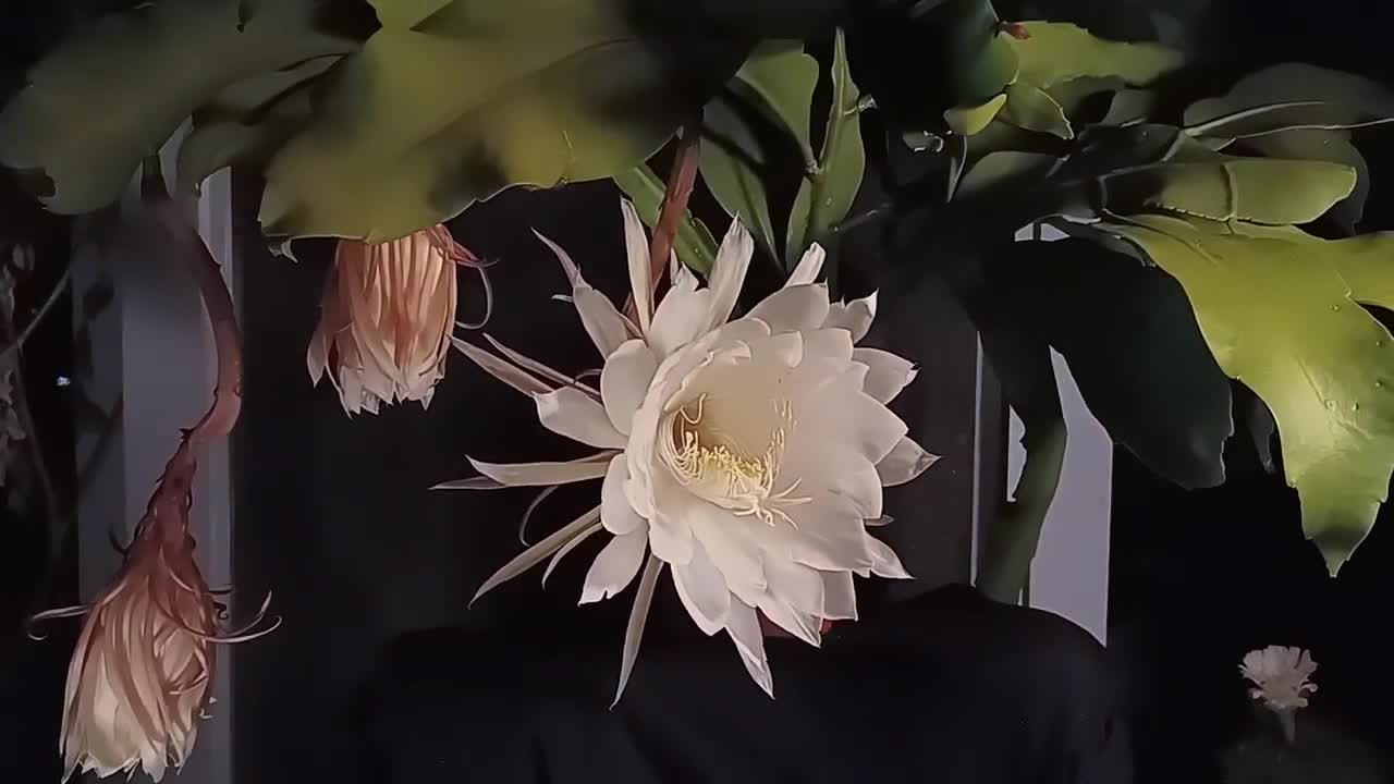 曇花綻開 Queen of the night flower(Epiphyllum)