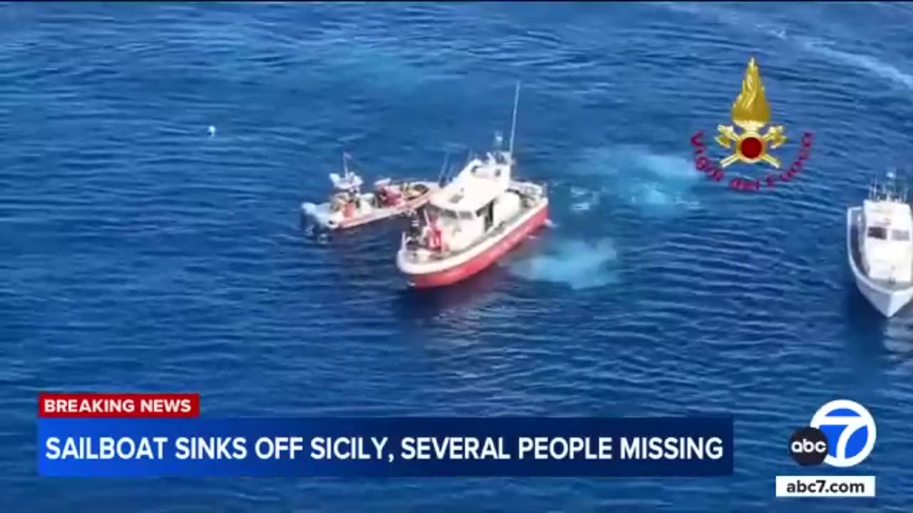 American believed to be among 6 missing after superyacht sinks off Sicily, killing 1