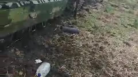 Zničená ukrajinská kolona u Záporoží