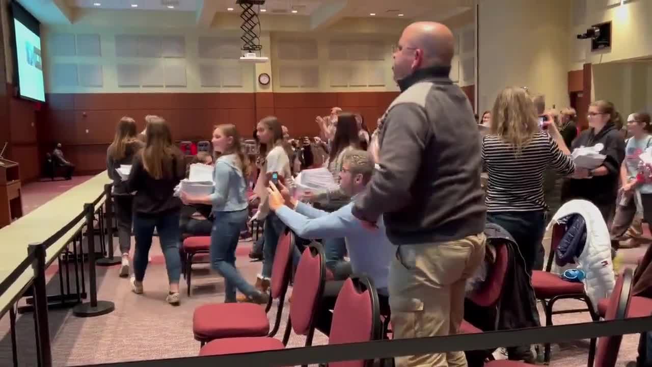 Students serve Loudoun County School Board during meeting.