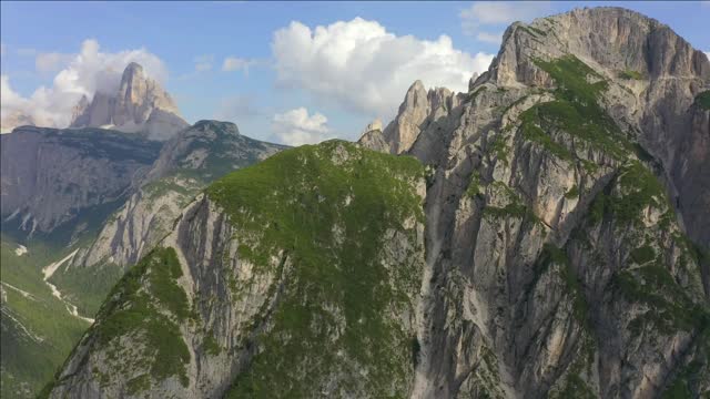 aerial italy dolomites drone mountians trees wilderness beauty europe