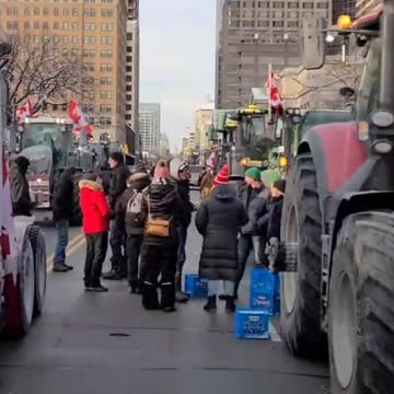Trucker and Farmer Convoy arrives in Toronto (Feb. 4th, 2022)