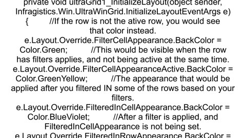 How can I change the background color of the Infragistics39 UltraGrid filter row