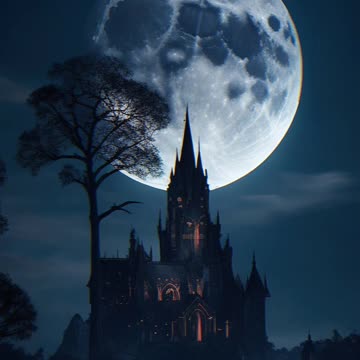 Gothic Castles | Full Moon | Dark Eerie Atmosphere | Gothic Art | AI Art