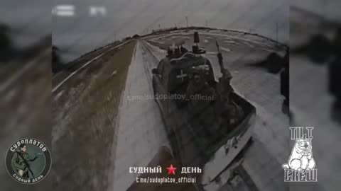 Russian FPV drone hit a Ukrainian pickup truck transporting soldiers