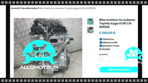 ALLOMOTEUR.COM - Bloc moteur nu culasse Toyota Aygo II Lift 1.0i 1KR52E