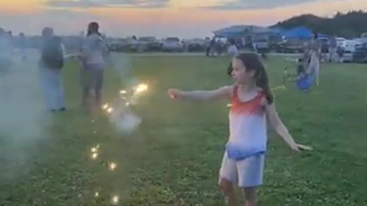 funniest little kid with a sparkler