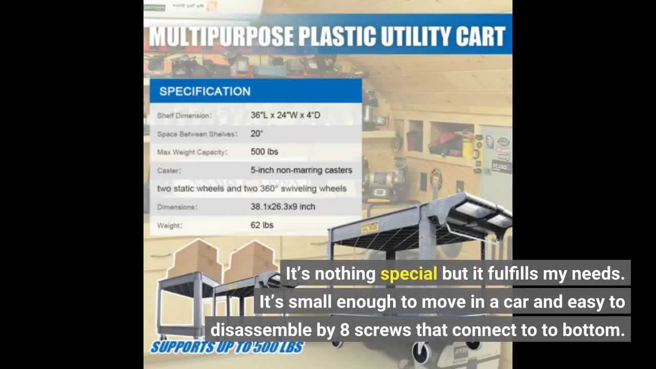 Rubbermaid Commercial Products 2-Shelf Utility/Service Cart Small-Overview