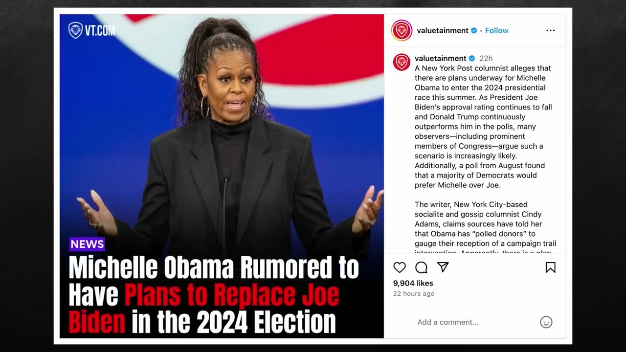 - Michelle Obama’s Plan to Take Biden’s Place in 2024