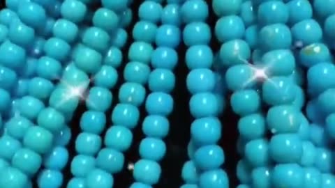 241211-5 High blue smooth natural turquoise round bead string jewelry semi-finished product