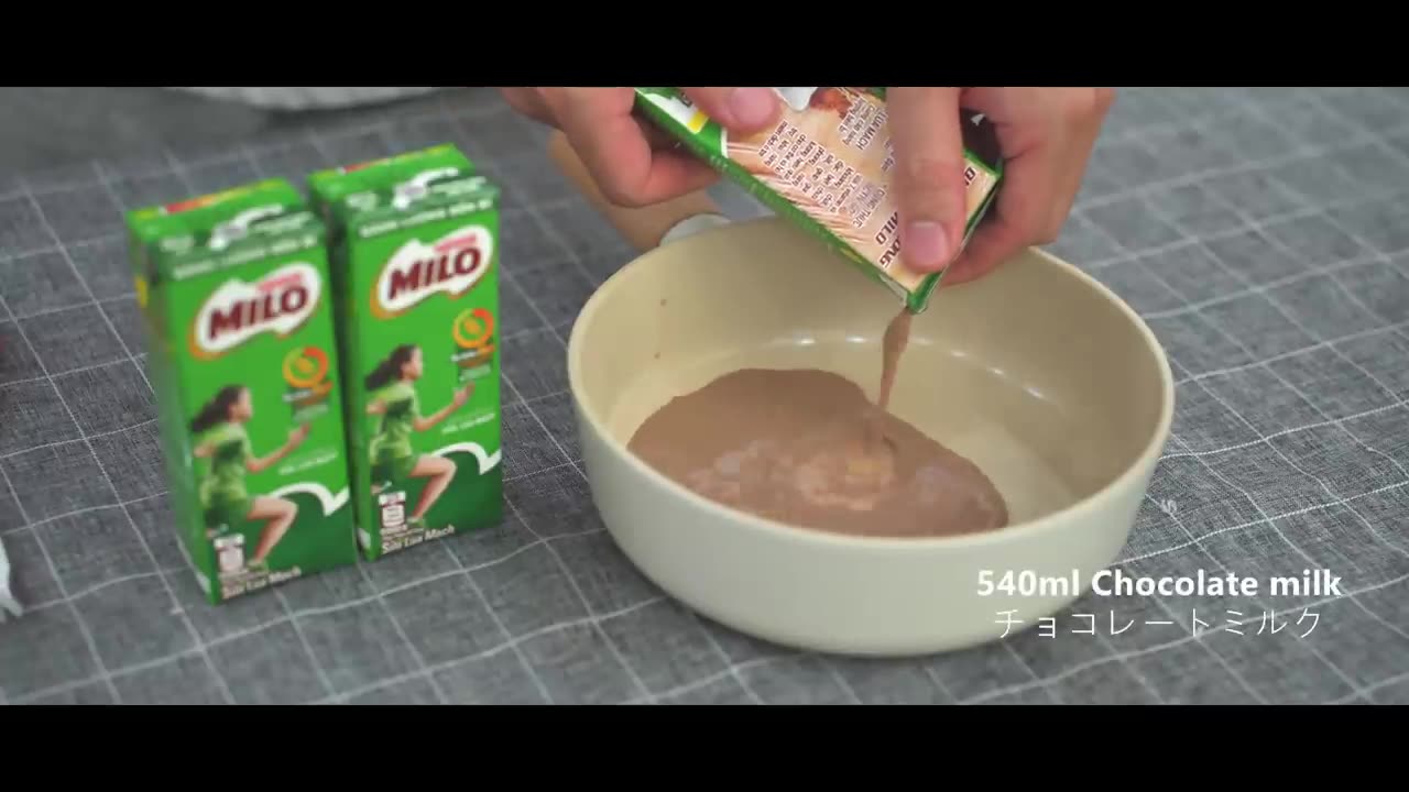 Choclate milO pudding in 15 minutes (2 ingredients)