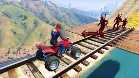 GTA V Epic New Stunt Race For Car Racing Challenge by Quad Bike, Cars and Motorcycle, Spider Shark1