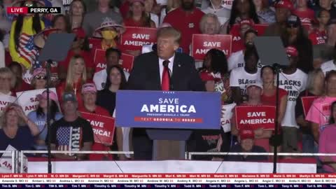 President Trump talks about the election fraud at Trump Rally in Perry, Georgia.