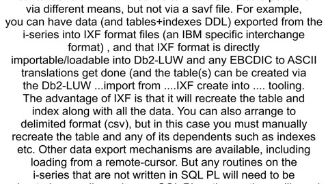 restore an ibm db2 from a savf file