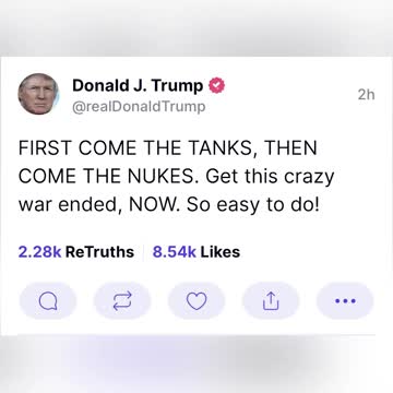 President Trump Calls For Peace In Ukraine & Russia Before Nuclear War Starts