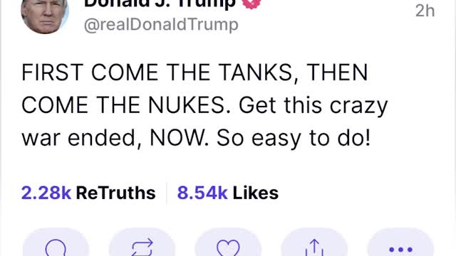 President Trump Calls For Peace In Ukraine & Russia Before Nuclear War Starts