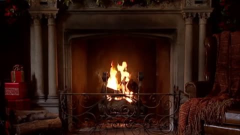 OPEN FIRE WITH CHRISTMAS MUSIC