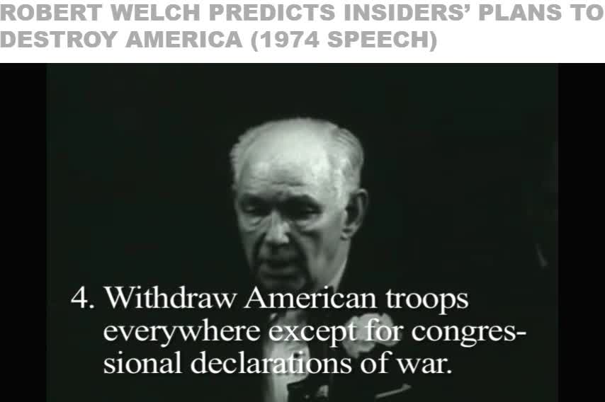 Robert Welch Predicts Inside Job