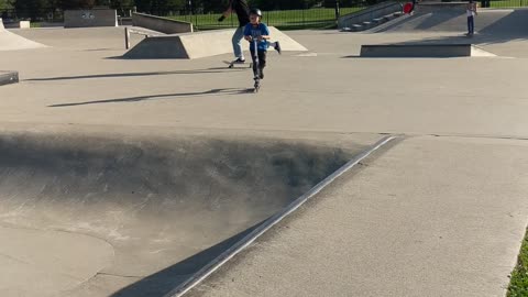 Rolling at the skateboard pit