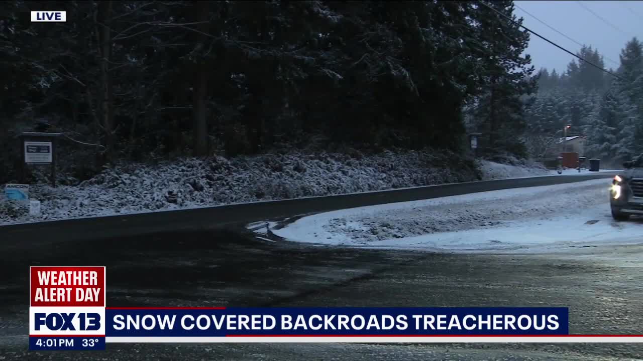 Snow-covered backroads in Snohomish an issue for drivers, plow drivers FOX 13 Seattle