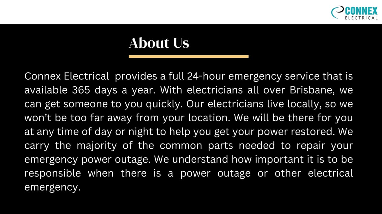 24 Hour Emergency Electrician in Brisbane - Connex Electrical