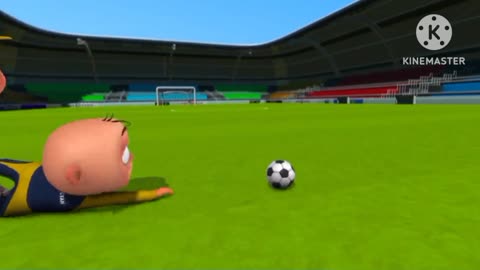 Football play cartoon kids team