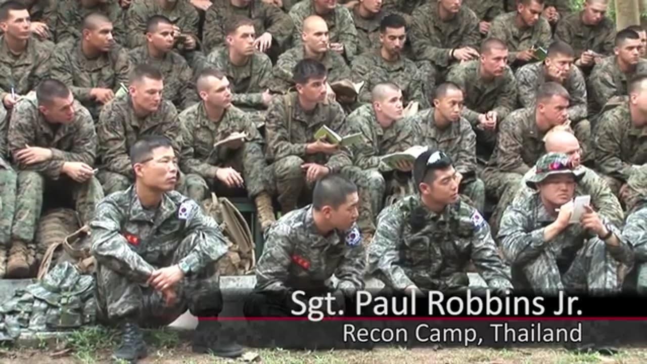 Marines eat interesting cuisine in Thai jungle