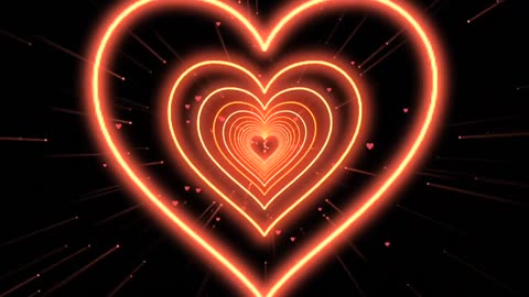 1154. Neon Heart Background🧡Orange Neon Heart Background Heart Heart