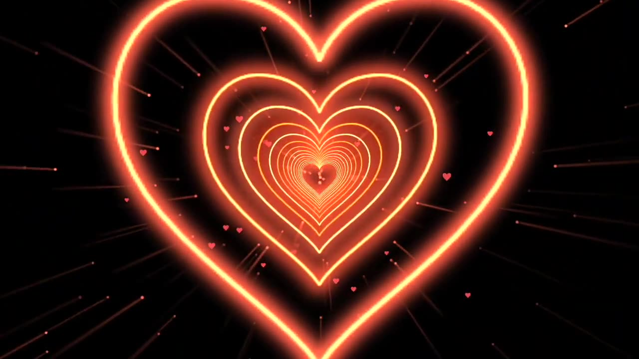 1154. Neon Heart Background🧡Orange Neon Heart Background Heart Heart