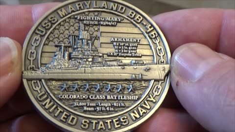 US Navy USS Maryland Battleships Of Pearl Harbor Collectible Coin