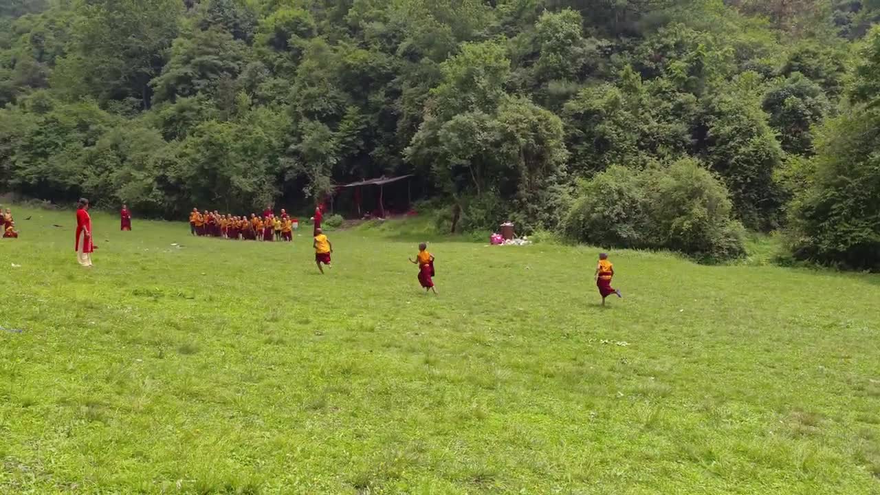 Little monk running competition-bhundol chaur.