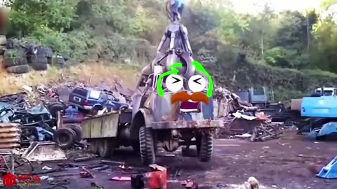 Amazing Powerful Excavator Destroys Car _ Biggest Monster Truck Crushing Car _ Woa Doodles