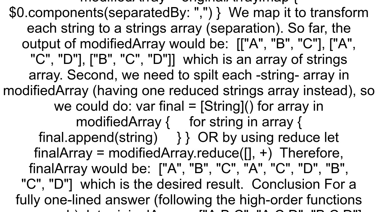 Swift array map with comma before append new value