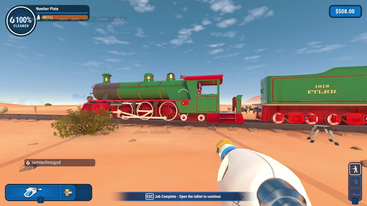 Finishing the Locomotive Bonus level. Cleaning the coal car Powerwash Simulator