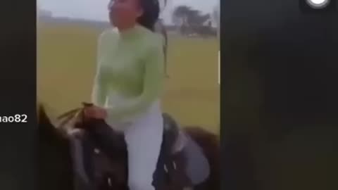 the girl on the horse ran too fast