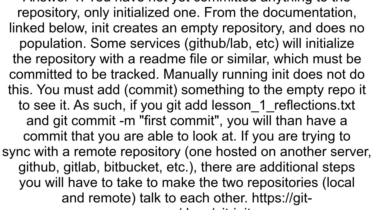 git how to do first commit after creating a repository