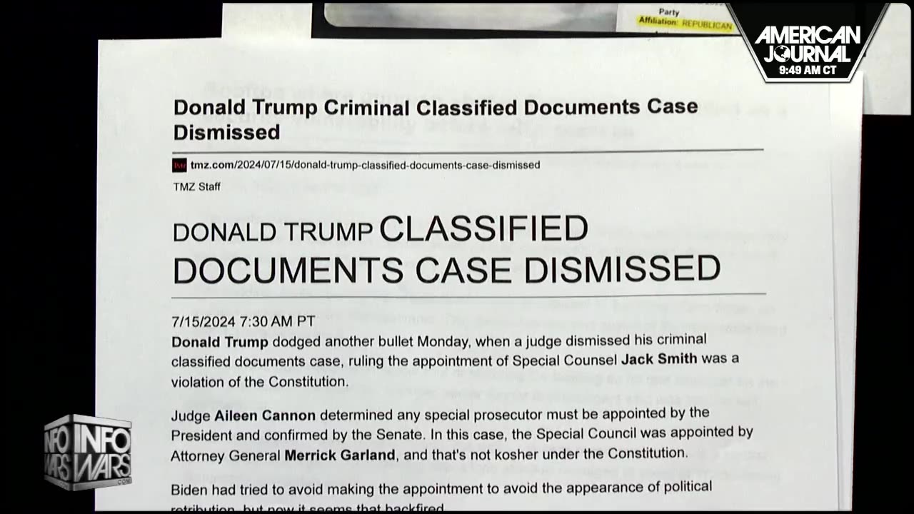 Judge Drops Trump Document Case, Calls Jack Smith’s Appointment Unconstitutional