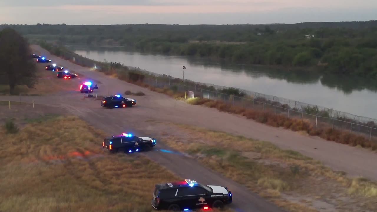 Texas has established a line of additional vehicles at the border at vulnerable