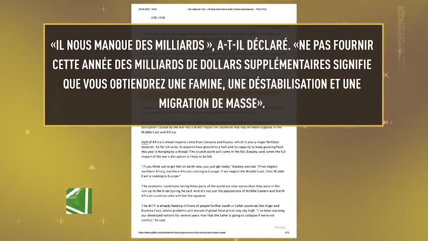Pénurie alimentaire: les mots sont choisis "PREPAREZ VOUS A L'ENFER" 😱