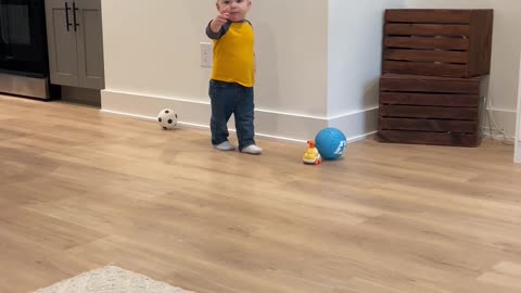 Toddler Pretends to Be Hurt So He Can Get Kisses From Dog